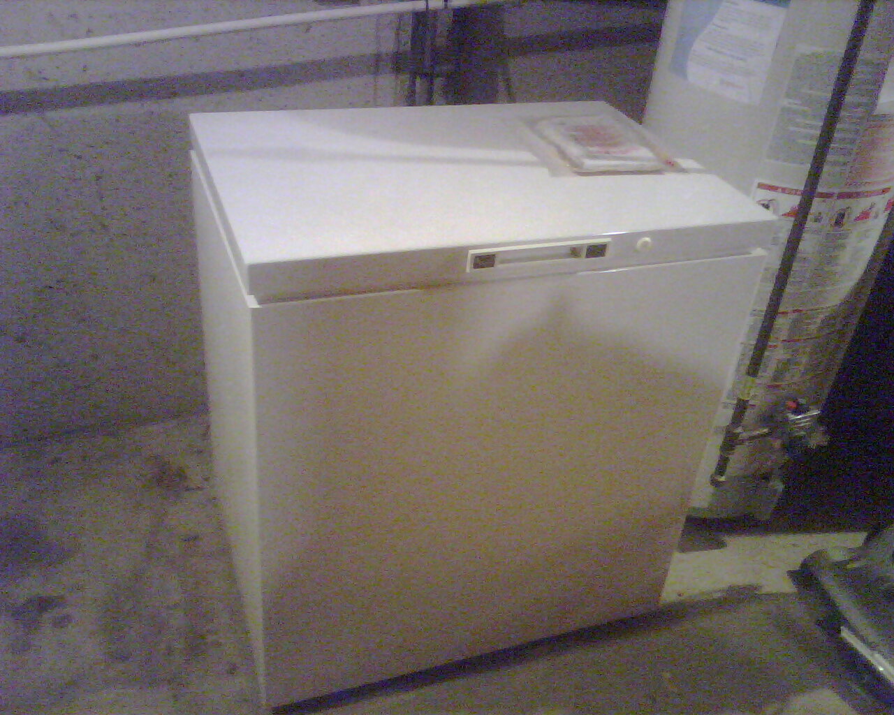 Basement's open top freezer (the freezer in the kitchen's fridge is not very big or powerful)